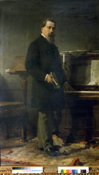 Amilcare Ponchielli (1834 - 1886). Compositore italiano. Dipinto di Eleuterio Pagliano da Eleuterio Pagliano