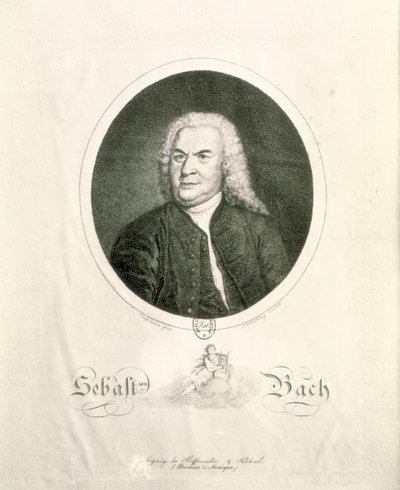 Ritratto di Johann Sebastian Bach (1685-1750) inciso da Friedrich Wilhelm Nettling (incisione) da Elias Gottleib Haussmann
