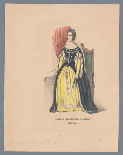 Costume francese sotto Francesco I (16° secolo) da Elias Spanier (attributed to)