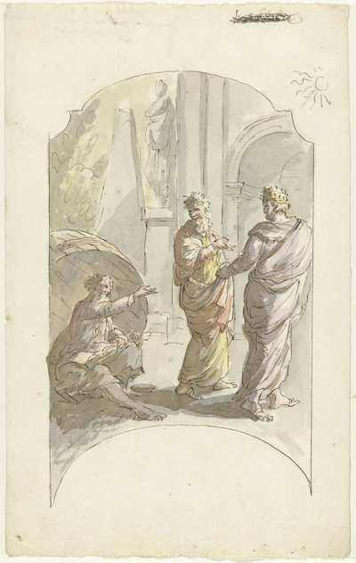 Diogene chiede ad Alessandro di non stare nella sua luce da Elias van Nijmegen