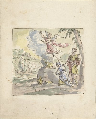 Il sacrificio di Manoach da Elias van Nijmegen