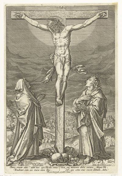 Cristo sulla croce, con Maria e Giovanni Battista (serie: Passione di Cristo) da Elias van den Bossche