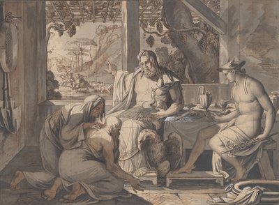 Giove e Mercurio si rivelano a Filemone e Bauci, 1809 da Elie Honore Montagny