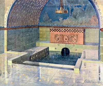 Bagno alla casa di campagna di Merijoki, progettato da Eliel Saarinen, da 