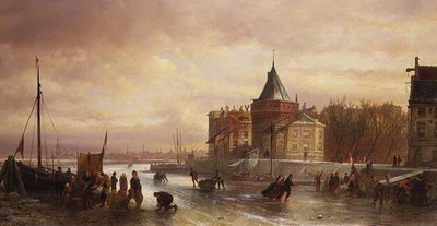 Scena di pattinaggio da Elies Pieter van Bommel