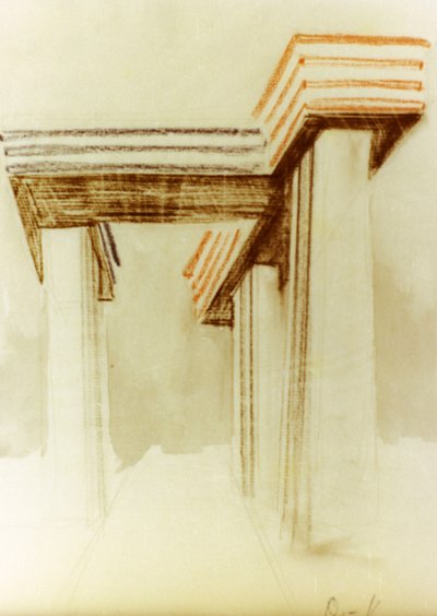 Disegno di progetto per il wolkenbugel (cloud-iron) di El Lissitzky da Eliezer Markowich Lissitzky