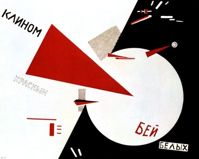 Batti i Bianchi con il Cuneo Rosso, 1920 da Eliezer Markowich Lissitzky
