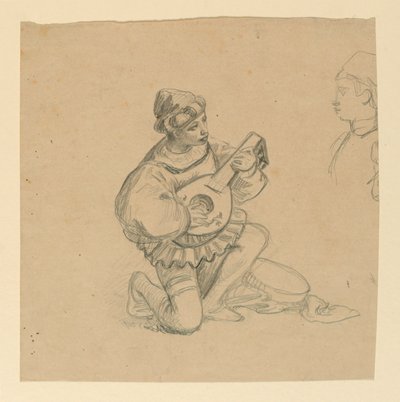 Ragazzo che suona un liuto da Elihu Vedder