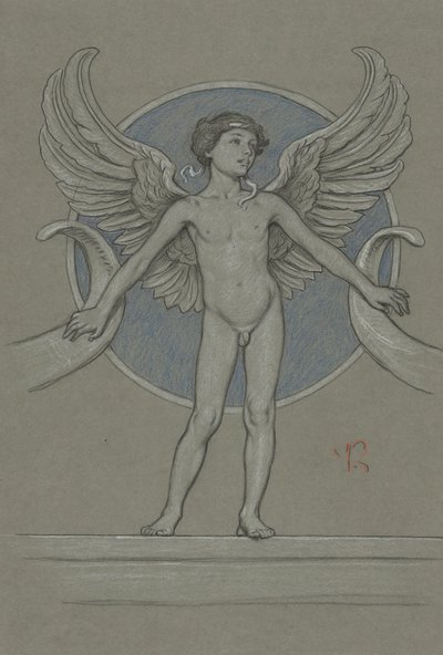 Ragazzo con ali e cornucopia da Elihu Vedder