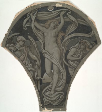 Cartone per Luna, dai sessanta studi per il soffitto di Huntington (1926.80) da Elihu Vedder