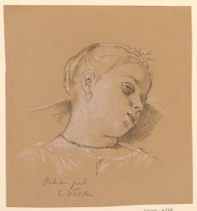 Disegno, Testa di ragazza italiana, 1885 ca. da Elihu Vedder