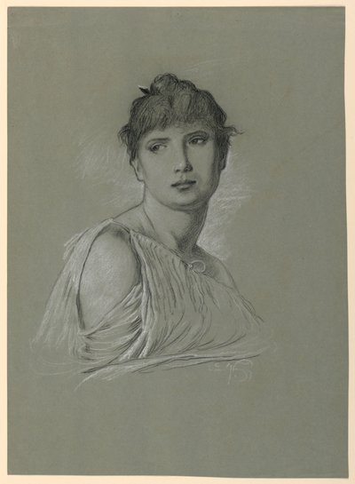 Disegno, Schizzo di ritratto di una giovane donna, 1885 ca. da Elihu Vedder