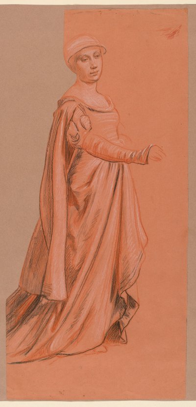 Disegno, Studio di una figura in costume da "Corteo nuziale", 1871-72 da Elihu Vedder
