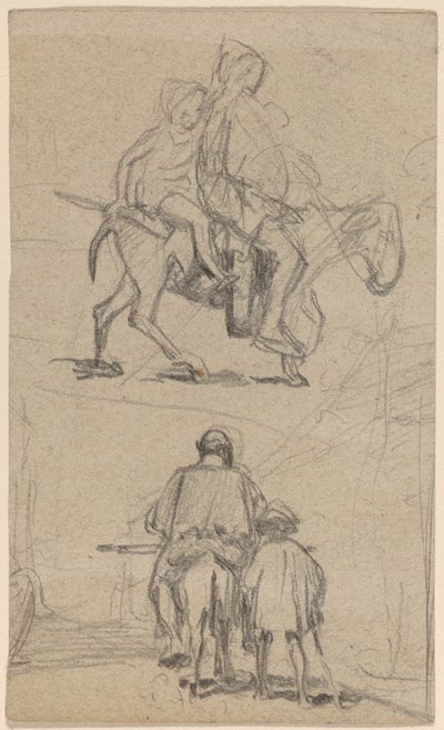 Padre, figlio e asino da Elihu Vedder