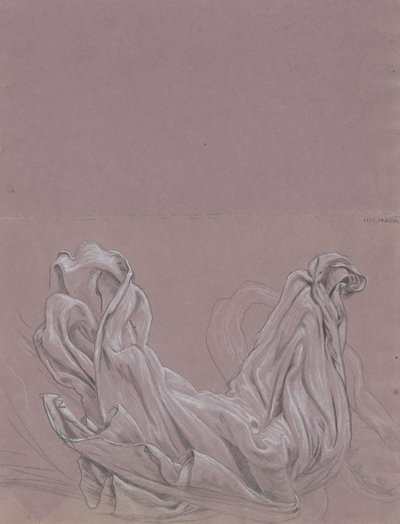 Studi di figura (recto); Studio di drappeggio (verso) da Elihu Vedder
