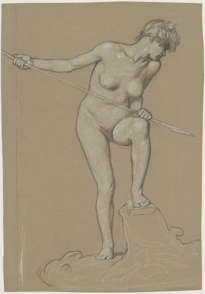 Ragazza che infilza un delfino da Elihu Vedder
