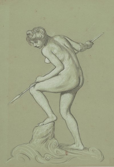 Ragazza che infilza un delfino da Elihu Vedder