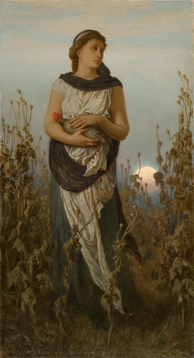Memoria (Ragazza con papaveri), 1877 da Elihu Vedder