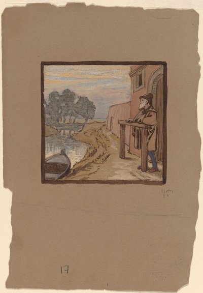 Vecchio Uomo vicino a un Fiume da Elihu Vedder