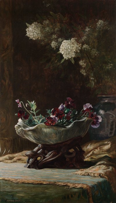 Viole del pensiero e spirea da Elihu Vedder