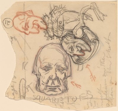 Autoritratto: Caricature, c. 1918 da Elihu Vedder