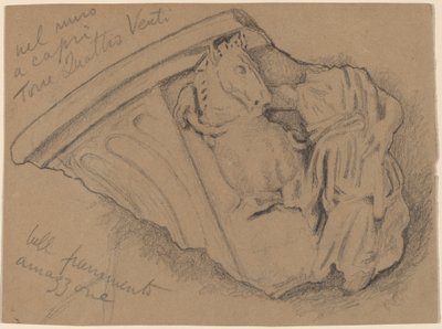 Schizzo di un frammento da un muro a Capri da Elihu Vedder