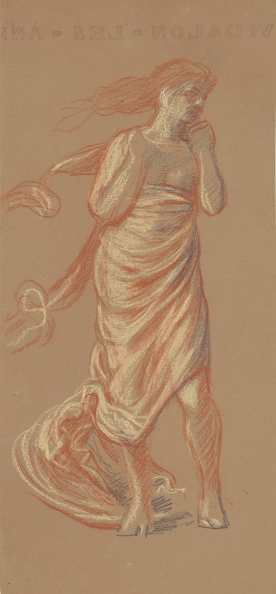 Figura femminile drappeggiata in piedi da Elihu Vedder