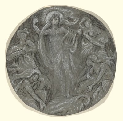 Studio per il Cerchio Centrale del Soffitto di Huntington: Apollo e Assistenti da Elihu Vedder