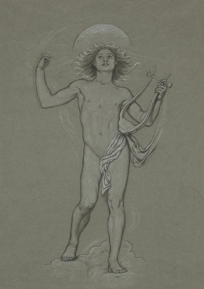 Studio per figura di Apollo, dai 60 studi per il soffitto di Huntington da Elihu Vedder