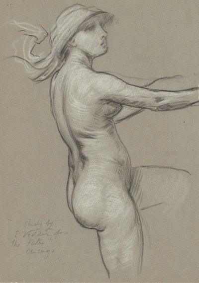 Studio per Le Parche che raccolgono le stelle da Elihu Vedder