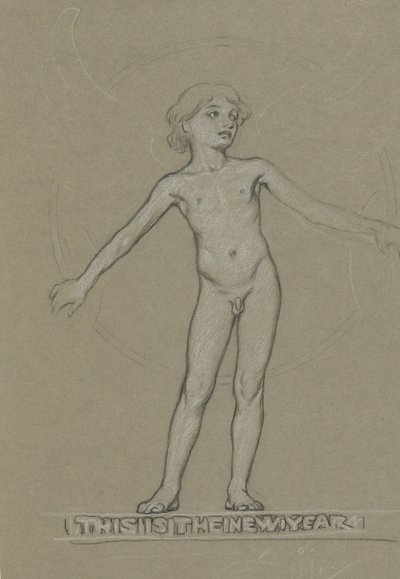Studio per Giovane Alato (Il Nuovo Anno) da Elihu Vedder