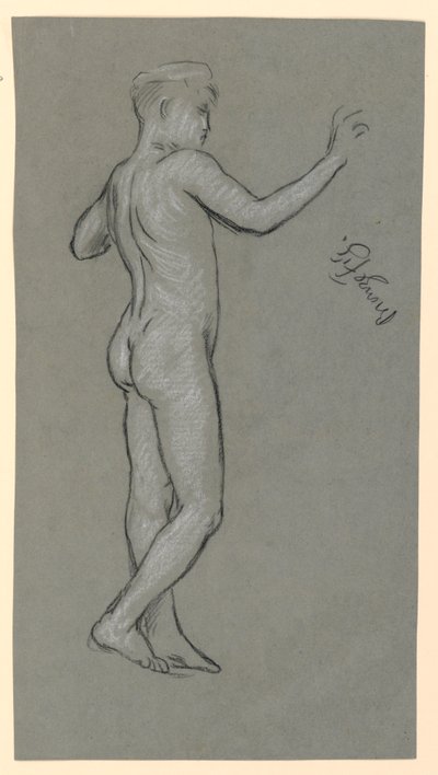 Studio di figura per un design di fontana da Elihu Vedder