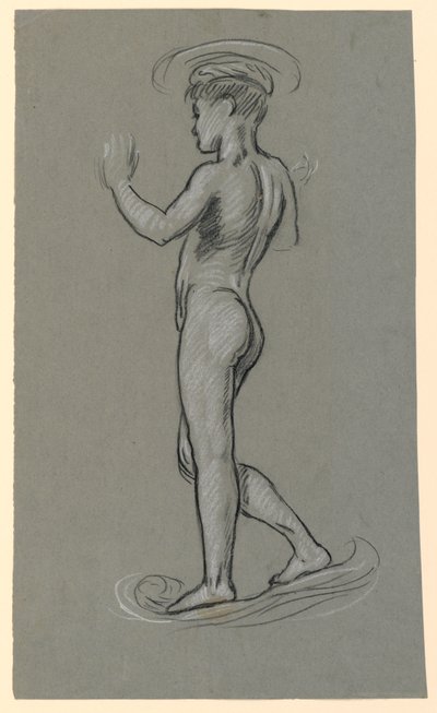 Studio di figura per un progetto di fontana da Elihu Vedder