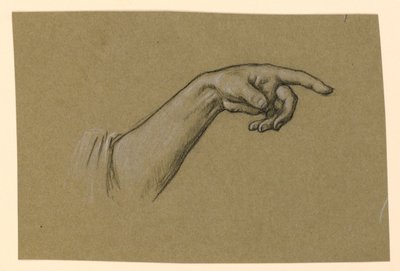 Mano sinistra che indica, polso, avambraccio fino all