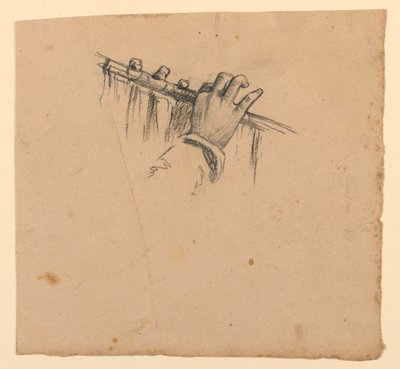 Studio di Mani che Tengono un Flauto da Elihu Vedder