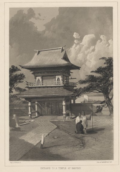 Ingresso a un tempio a Hakotadi, 1855 da Eliphalet Brown