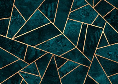 Mosaico geometrico verde acqua e oro da Elisabeth Fredriksson
