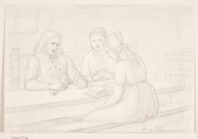 Disegno di Studio per "Husandagten" da Elisabeth Jerichau Baumann