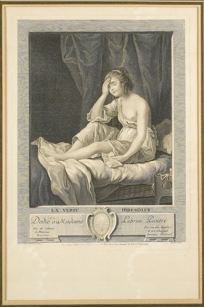 La Virtù Irresoluta, inciso da Louis Dennel (1741-86) da Elisabeth Louise (after) Vigee Lebrun