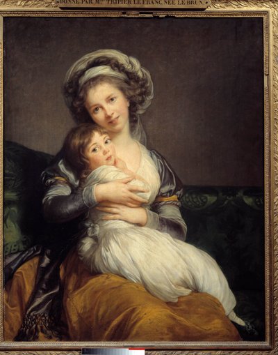 Madame Vigee-Le Brun e sua figlia, Jeanne Marie-Louise (1780-1819) Dipinto di Marie Elisabeth Louise Vigee Le brun (o Vigee-Lebrun o Vigee Lebrun) (1755-1842). 1789 Dim. 1.05 x 0.84 Museo del Louvre, Parigi da Elisabeth Louise Vigee Lebrun