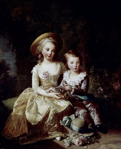 Ritratto di Marie Thérèse Charlotte di Francia e Delfino Louis Joseph Xavier di Francia da Elisabeth Louise Vigee Lebrun