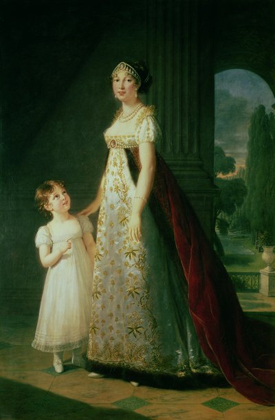 Maria Carolina Bonaparte (1782-1839) Regina di Napoli con sua figlia Laetitia Murat da Elisabeth Louise Vigee Lebrun