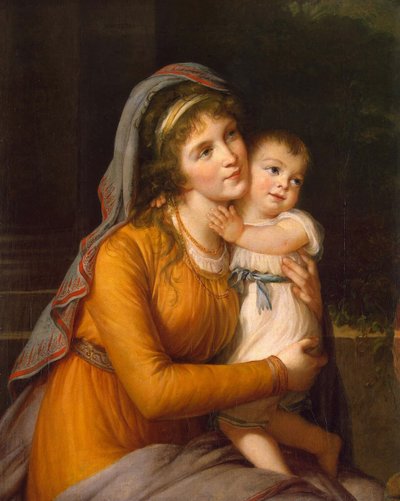 Ritratto della baronessa Anna Sergeyevna Stroganova 1765-1824 con suo figlio, c. 1800 da Elisabeth Louise Vigee Lebrun