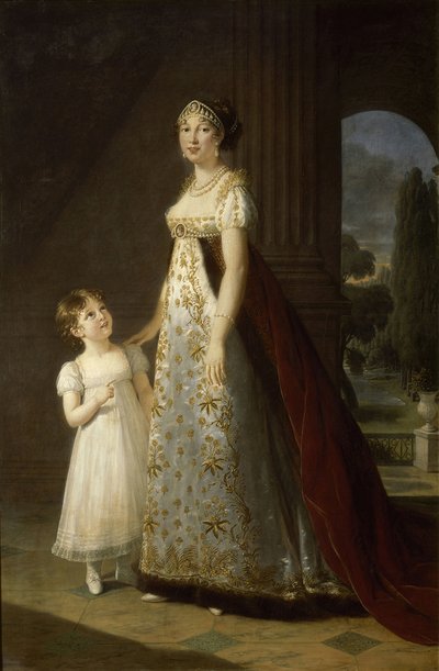 Ritratto di Carolina Bonaparte 1782-1839, Regina di Napoli e Sicilia, con sua figlia, Letizia, 1807 da Elisabeth Louise Vigee Lebrun