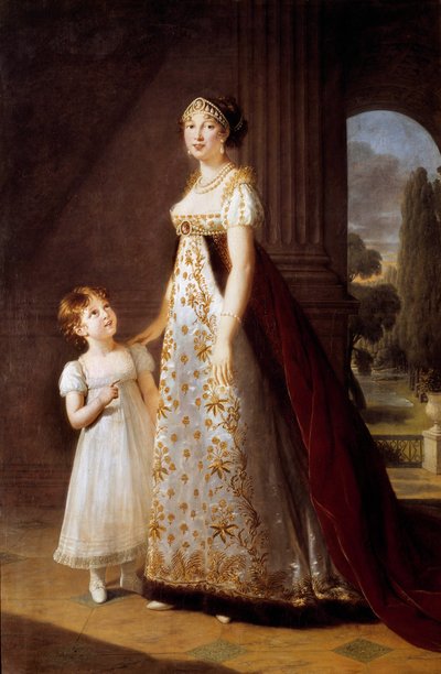 Ritratti ai piedi di Marie Annonciade Caroline Bonaparte (1782-1839) Principessa Murat con sua figlia Laetitia da Elisabeth Louise Vigee Lebrun