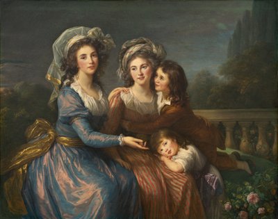 La Marchesa de Pezay e la Marchesa de Rougé con i suoi figli Alexis e Adrien, 1787 da Elisabeth Louise Vigee Lebrun