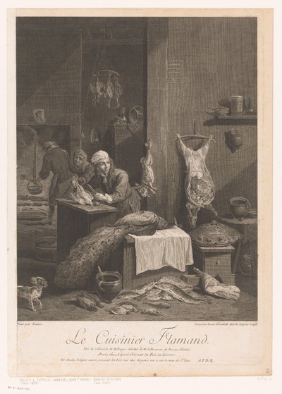 Scena di cucina con personale che prepara il pasto da Élisabeth Lépicié