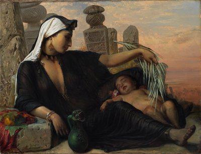 Donna fellah egiziana con il suo bambino da Elisabeth Maria Anna Jerichau Baumann