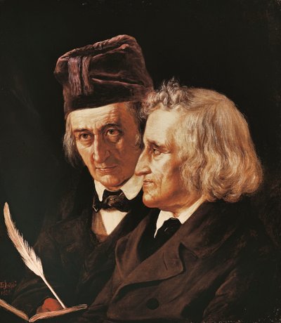 Ritratto dei fratelli Jacob e Wilhelm Grimm da Elisabeth Maria Anna Jerichau Baumann