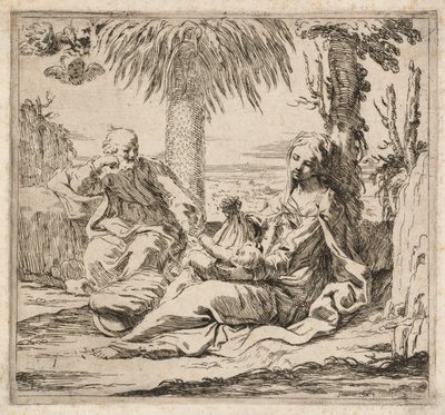Riposo durante la fuga in Egitto da Elisabetta Sirani